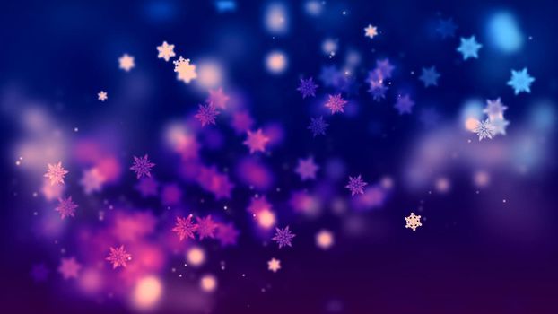 Abstract Background with nice flying snowflakes