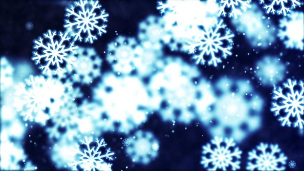 Abstract Background with nice falling snowflakes