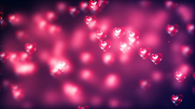 Abstract Background with nice flying hearts