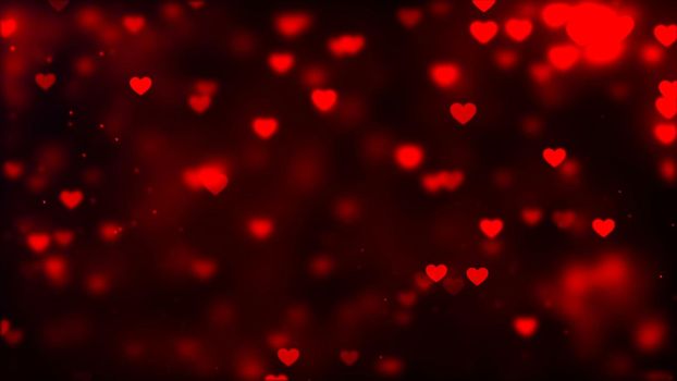 Abstract Background with nice flying hearts