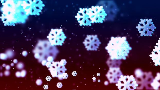 Abstract Background with nice falling snowflakes
