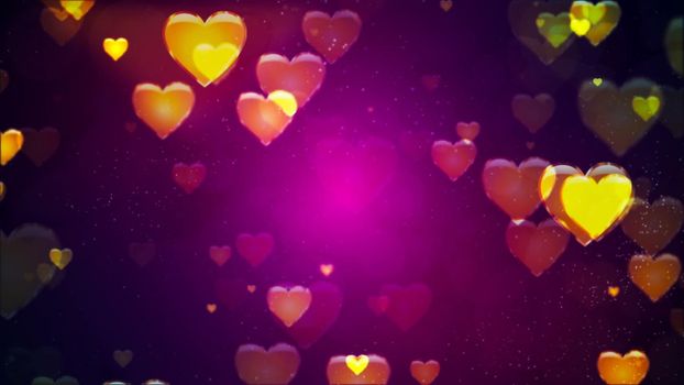 Abstract Background with nice flying hearts