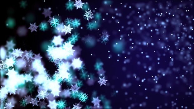 Abstract Background with nice falling snowflakes