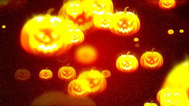 Abstract Background with nice halloween pumpkins