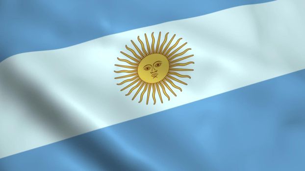 Realistic Argentina flag waving in the wind.