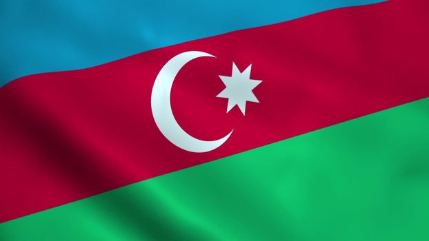 Realistic Azerbaijan flag waving in the wind.