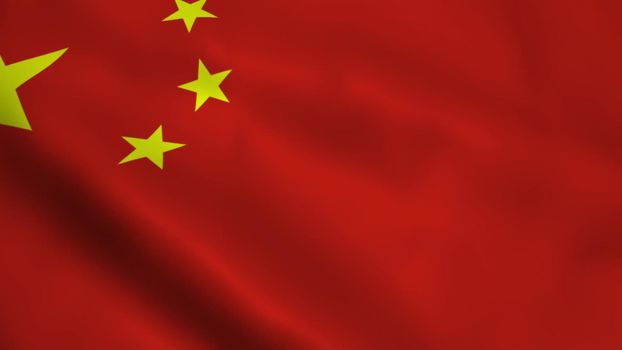 Realistic China flag waving in the wind.