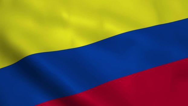 Realistic Colombia flag waving in the wind.