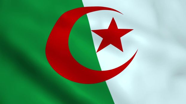 Realistic Algeria flag waving in the wind.