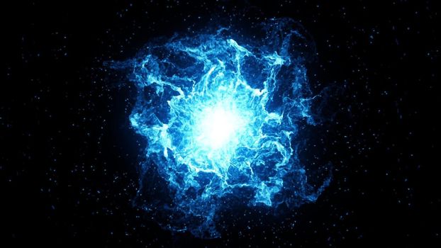 Big bang, big explosion in the space. Big bang, beginnings of the universe.