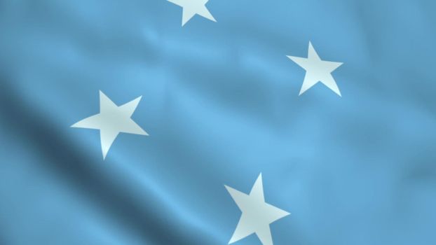 Realistic Micronesia flag waving in the wind.
