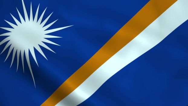 Realistic Marshall Islands flag waving in the wind.