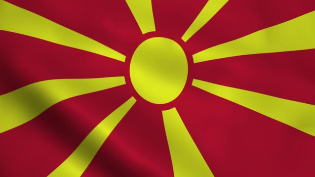 Realistic Macedonia flag waving in the wind.