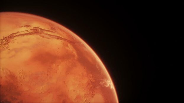 Planet Mars on stars background.