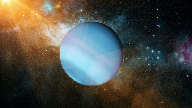 Realistic beautiful planet Neptune from deep space. Abstract Background