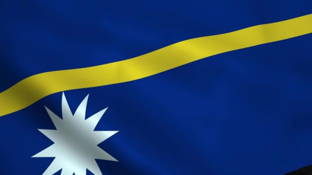 Realistic Nauru flag waving in the wind.