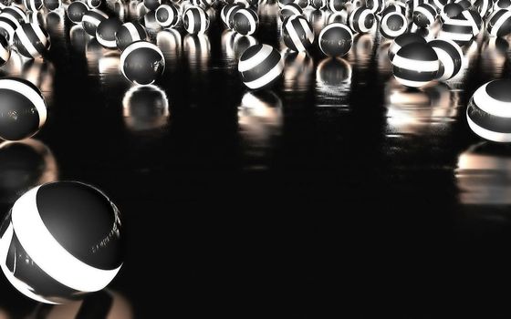 Abstract CGI graphics with glowing spheres