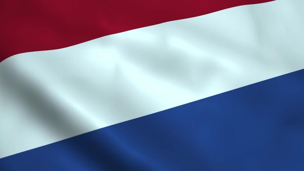 Realistic Netherlands flag waving in the wind.