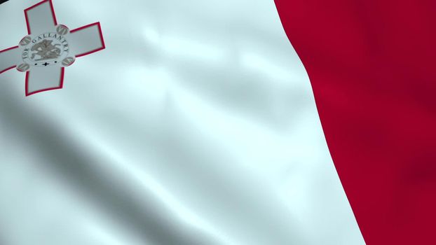 Realistic Malta flag waving in the wind.