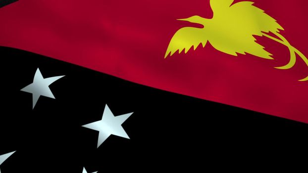 Realistic Papua New Guinea flag waving in the wind