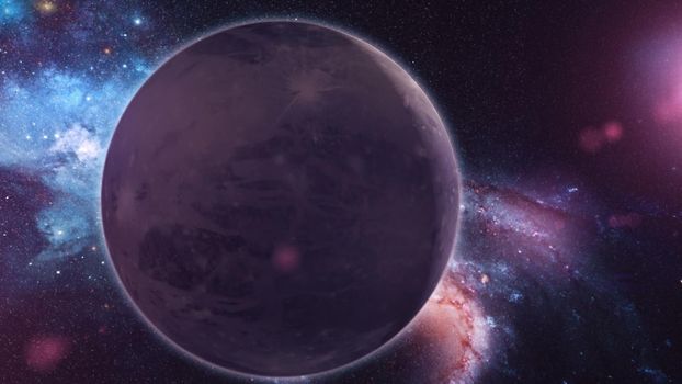 Realistic Planet Pluto from space. Abstract Background