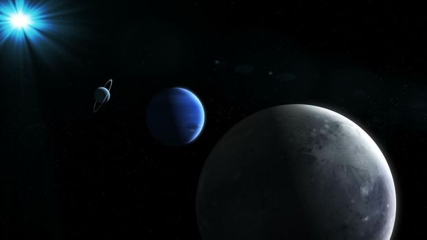 Realistic Planets from space. Abstract Background