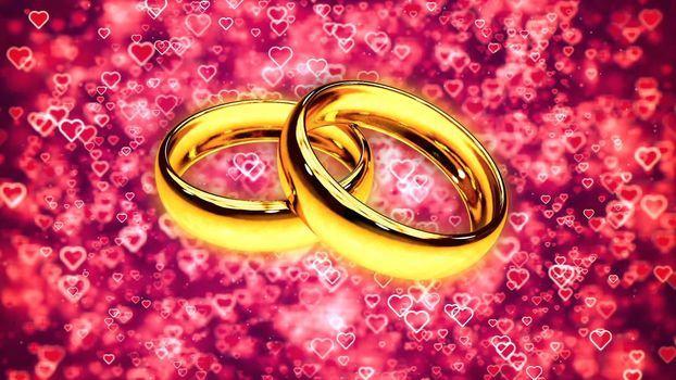 Abstract Background with two gold rings