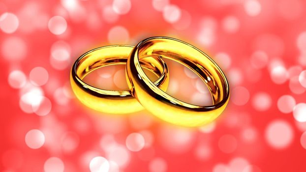 Abstract Background with two gold rings