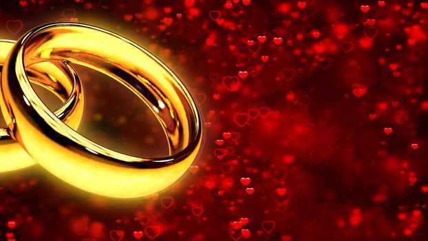 Abstract Background with two gold rings