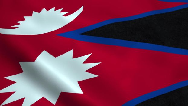 Realistic Nepal flag waving in the wind.