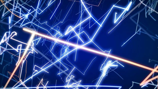 Abstract CGI graphics with sci-fi fantasy and neon lines