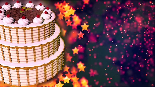 Happy Birthday cake. Abstract Background