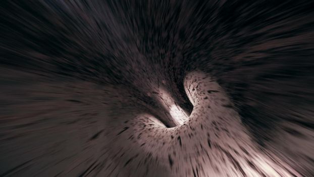 Abstract background with flight in sci-fi tunnel with fantastic lights.