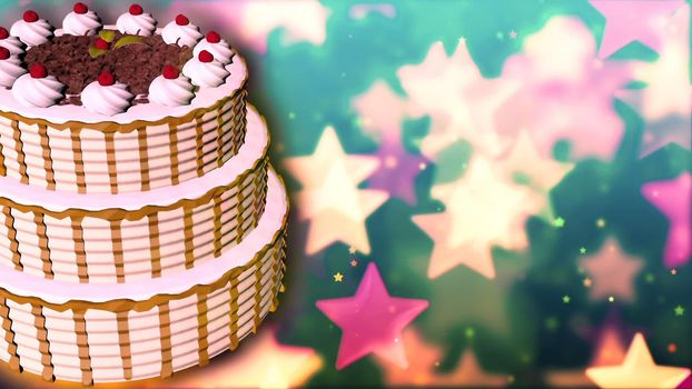 Happy Birthday cake. Abstract Background