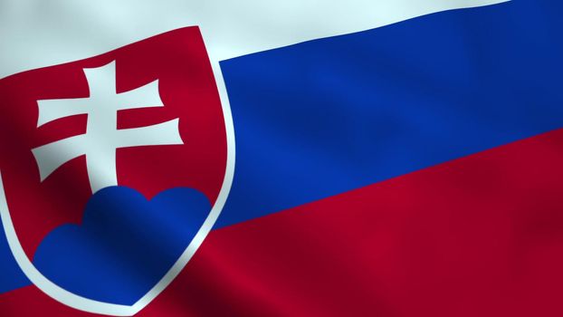 Realistic Slovakia flag waving in the wind.