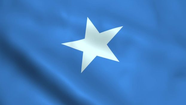 Realistic Somalia flag waving in the wind.