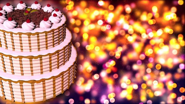 Happy Birthday cake. Abstract Background