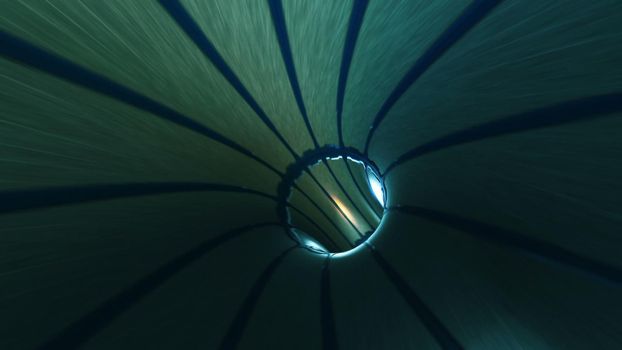 Abstract background with flight in sci-fi tunnel with fantastic lights.