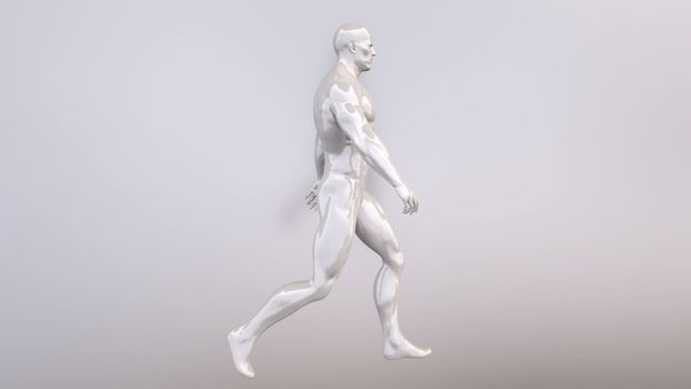 abstract walking man on white background.