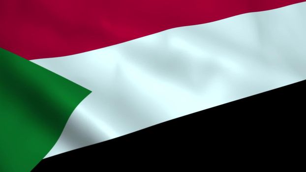 Realistic Sudan flag waving in the wind.