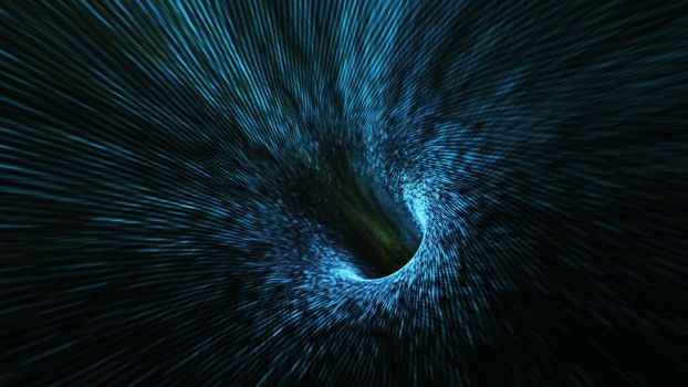 Abstract background with flight in sci-fi tunnel with fantastic lights.