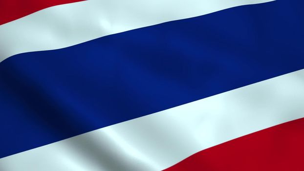 Realistic Thailand flag waving in the wind.