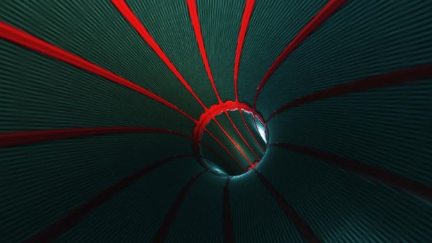 Abstract background with flight in sci-fi tunnel with fantastic lights.