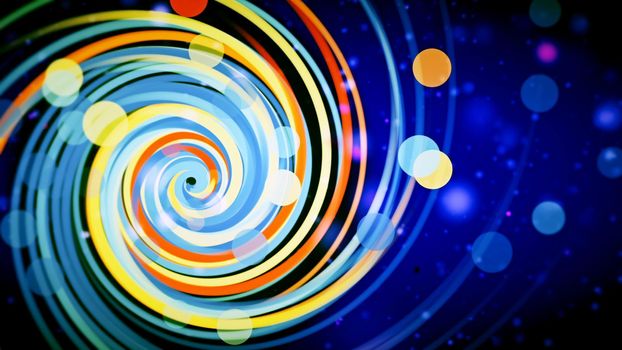 Abstract CGI graphics with colored spiral