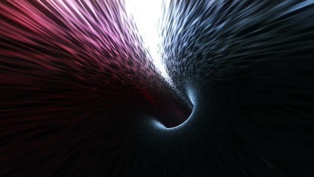 Abstract background with flight in sci-fi tunnel with fantastic lights.