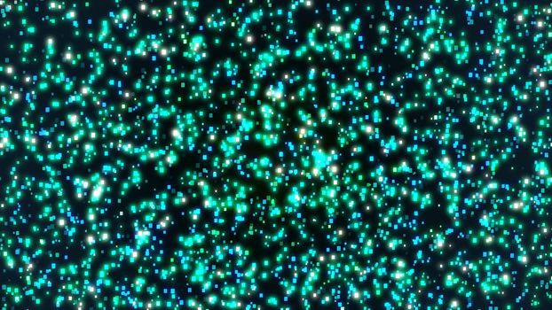 abstract glowing colored light and dust particles in matrix-style