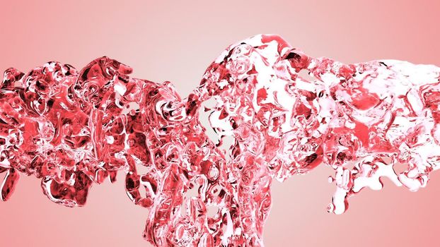 Water splash with bubbles of air. 3d rendering