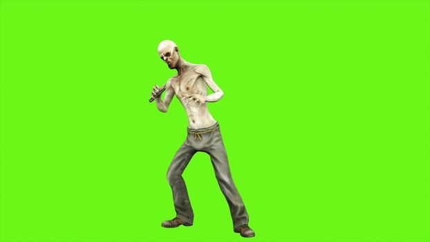 Zombie attacks - seperated on green screen