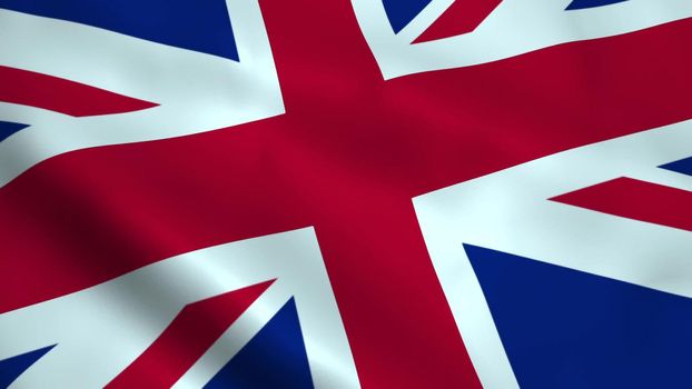 Realistic United Kingdom flag waving in the wind.