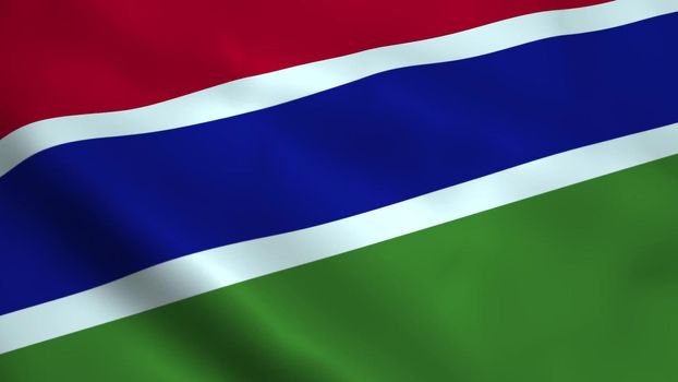 Realistic Gambia flag waving in the wind.